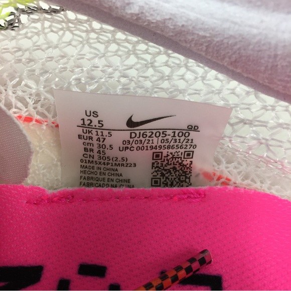 Nike Air Zoom Victory FK Rawdacious White Track Spikes Mens Size 12.5 new no box - Picture 9 of 9